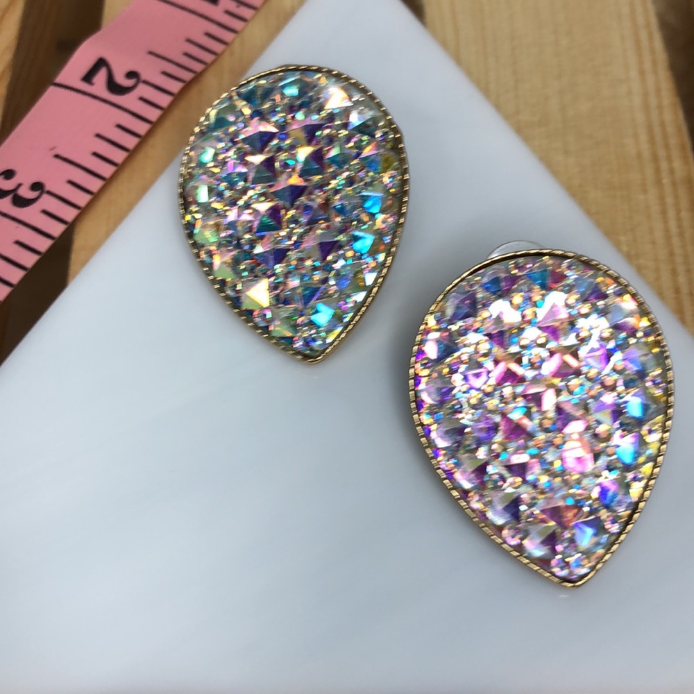 Multicolored tear drop earrings - Picture 4 of 4